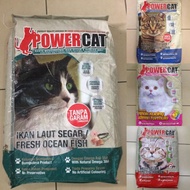 power cat 6.5kg packing baru  7kg pack lama ocean  tuna  kitten  chicken cat food makanan kucing brand power cat 7kg