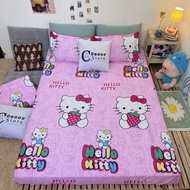 Bộ Chăn Ga Gối Cotton Poly Kitty Dâu Chất Liệu Thoáng Mát Kích Cỡ Đa Dạng By. C.A Decor Store