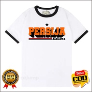 Kaos ringer tees persija jakarta - kaos kombinasi - kaos ringer tee bahan katun combed 24s
