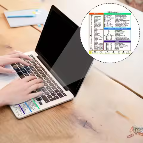 5Pcs/set Mac shortcut stickers for 13-16 inch MacBook Pro/Air - Clear,Laptop PC Windows Words Keyboa
