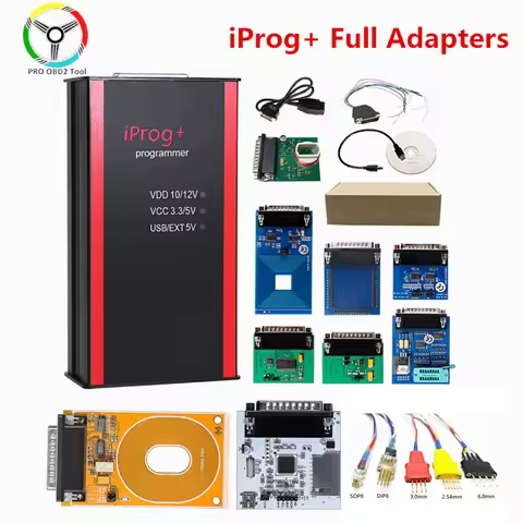 Newest IProg V87 Programmer Diagnosis Support IMMO odo Adjust Airbag Reset IPROG With K Line/CAN Ada