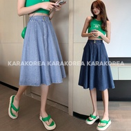 [ 6096] Aniston Denim skirt/ Long skirt/ midi skirt/ jeans skirt flare skirt/ work skirt Women's ski
