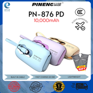 [3C CERTIFIED] Pineng Original  PN-876PD / PN876 PD (10000mAh) |  Built in Cables | 22.5W Fast Charg
