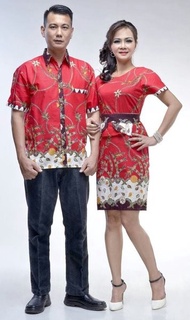 Baju Batik Couple Sarimbit Maura Seragam Pesta Mewah Kutubaru Wanita