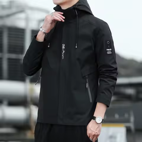 Autumn and Winter Men's Hooded Jacket Women's Waterproof Windbreaker Outdoor Fishing Four-season Mou