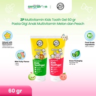 ZP Multivitamin Kids Tooth Gel 60g - Peach Flavored Multivitamin Children's Toothpaste and melon