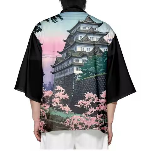 Yukata Men Women Fashion Cardigan Loose Blouse Haori Obi Asian Clothes Harajuku Japanese Cosplay Kim