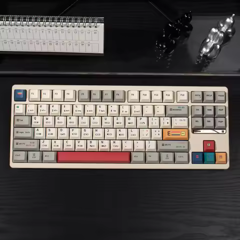 145 Keys C64 Retro Keycaps Cherry Profile Dye-Sub PBT Keycaps Gray Print English Key caps For MX Swi