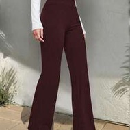 Women Knitted High Waist Flared Leg Pants Office Outfits For Women Pants Women's Tall Trousers Wide 