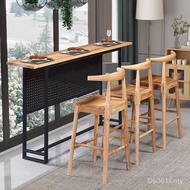 High Bar Stool Bar Stool Bar Stool Horn High Stool Bar Stool Solid Wood Backrest Bar Stool Old Elm B