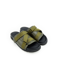 LUIGI BATANI Mens Classic Leather Slides LBA0143 - Elegant Casual Style Comfortable Slide Sandals