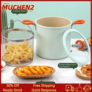 【Free Shipping】Fryer Household Small Non Stick Deep Fryer With Filter Cover Household Fuel-efficient Mini Fryer