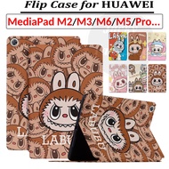 For Huawei MediaPad M2 M3 M6 M5 10 Pro Lite 10.8 10.1 8.4 8.0 inches Fashion LABUBU Leather Case Fli