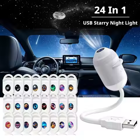2-in-1 Starry Night Light Projector Galaxy Projector Night Light 360° Adjustable Starry Star With Pr