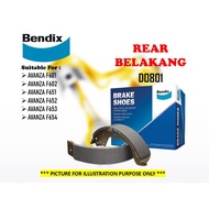 BENDIX - Toyota Avanza 1.3L 1.5L F601 F602 F651 F652 F653 F654 2003y" - 2019y" Rear Brake Shoe D0801