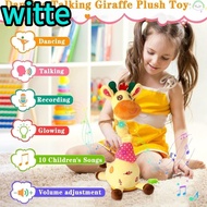 WITTE Stuffed Animal Toy, with 10 Songs Plush Dancing Talking Giraffe Toy, Cute Adjustable Volume Mu