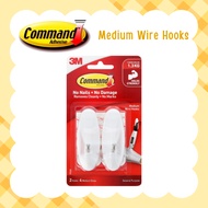 3M Command Medium Wire Hooks 17068 (Holds Up To 1.3kg) (2pcs/pck) Wall Adhesive