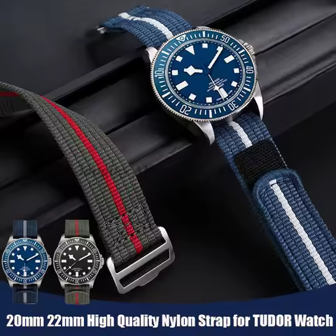 20mm 22mm High Quality Nylon Watch Strap for TUDOR Collar Hidden FXD/Biwan/1958Series Canvas Watchba