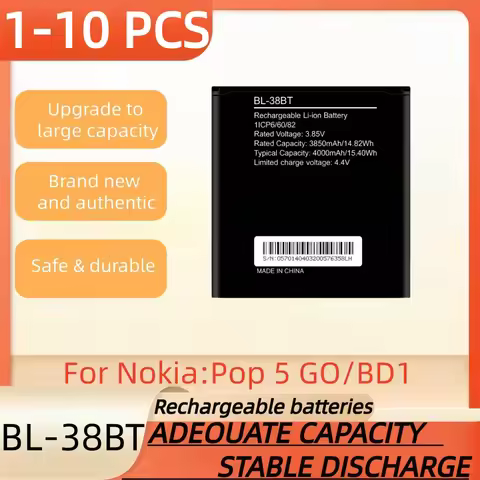 3.85V 4000mAh,BL-38BT rechargeable battery suitable for Nokia Pop 5 GO/BD1mobile phone battery