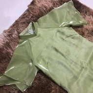 Modern 4-panel ao dai, with pants, avocado green, Size S clearance