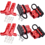 4 PCS 50A Anderson Type Connector with Dust-proof Rubber Cover and T-handle for Electric Vehicles Pl