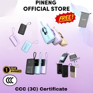 3C(ccc)approved PINENG powerbank PN876/pn892/pn831/pn822 FAST CHARGING 22.5W BUILT IN CABLE TYPE C &