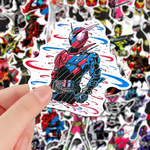 61 sheets Anime Kamen Rider Extreme Fox Emperor Ride Cartoon Decorative Stickers DIY Handbook Phone 