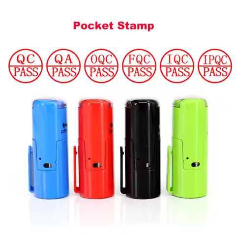 DIY Custom QC Inspect Self-Inking Pocket Stamp Laser Engraved Rubber Seal Stamp