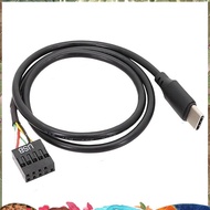 1Pcs USB 9Pin to USB Type C Cable for Computer Motherboard to USBC Secondary Screen PC LCD Screen 9P