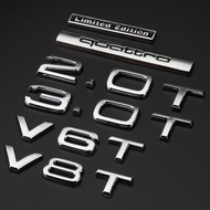 Audi Car Logo A4A6Q3Q5Q7A8L 4WD WV6TV8T Car Sticker Rear Tail Logo Word Logo W12 Side Logo Body Stic