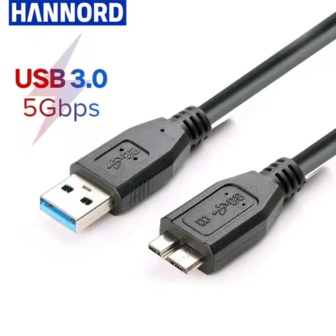 Hannord USB3.0 To Micro B Cable 5Gbps Hard Drive Cable Disk HDD External Cable for Samsung S5 Note3 