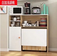 全城熱賣 - 多功能小戶型簡易折疊餐桌餐邊櫃組合-1.2m餐桌+95cm邊櫃白加淺胡桃#H105045149