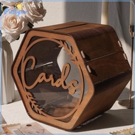 Wedding Card Box with Receiving Box Rustic Wooden Gift Card Box for Wedding Reception Engagement Dec