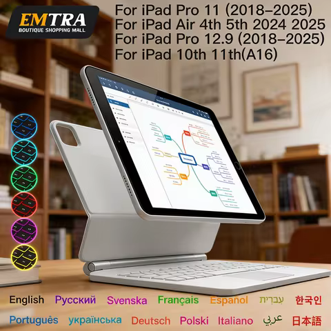 Magic Keyboard for IPad 11th 2025 Air 13in 11in Wireless Keyboard for IPad Air 4 5 Pro 11 12.9 Pro 3