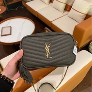 YSL Mini Lou相機包 灰色金扣