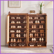 ◧ ♆ ✙ Mr.Bamboo Shoe Cabinet Shoe Rack With Plastic Rattan Door Bamboo Shoe Organizer Wooden Shoes