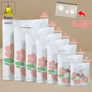 flower thank you plastic bag makapal 97~100 pcs per pak for give bag