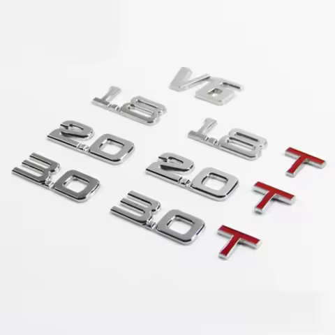 2024 Car Displacement sticker 3D Metal 1.6 1.8 2.0 2.2 2.4 2.5 2.8 3.0T volume logo Car rear Trunk E