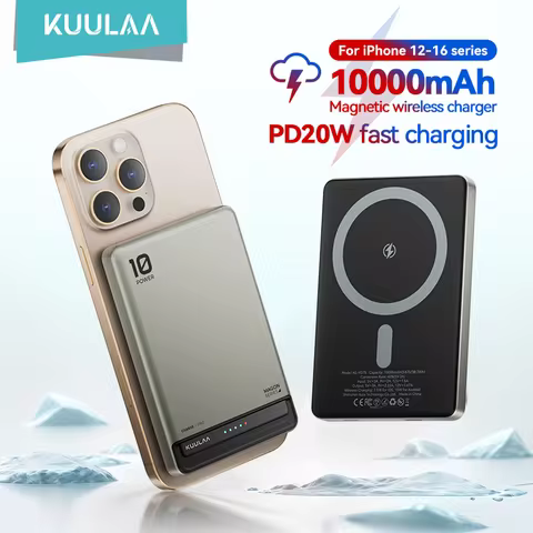 KUULAA Magnetic Power Bank 10000Ah Wireless Portable charger 20W Fast Charging For magsafe For iPhon