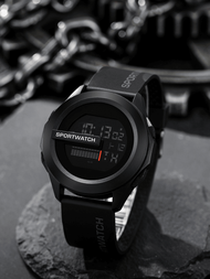 休閒運動電子手錶,帶有碼表和數字顯示,中性時尚通用腕錶適用於跑步
