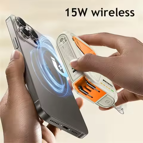 20000mAh Magnetic Wireless Power Bank Portable 10000mAh Fast Charging Type-C Cable External Battery 