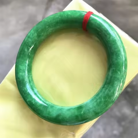 58mm Natural Green Jadeite Jade Bracelets Burma Emerald Jade Bracelet Bangle