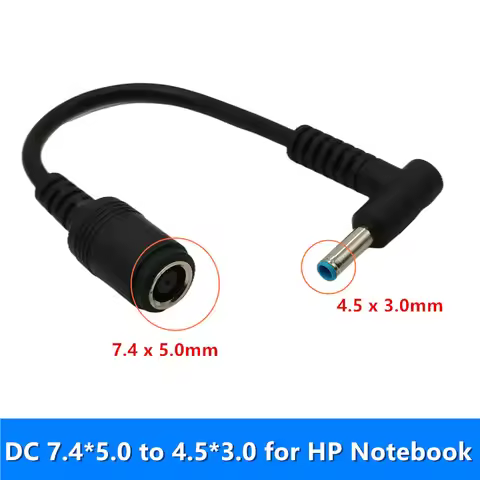 7.4mm x 5.0mm Female to 4.5mm x3.0mm Male Charger Adapter Power Connector Converter Cable DC Jack fo