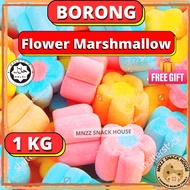 [ BORONG ] Halal 1 KG Sweets Flower Marshmallow Doorgift Snack Food Makanan Snek Gula Candy Jajan Wh