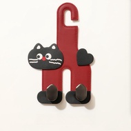 Car Double Hook Leather Cartoon Car Seat Back Hook Phone Holder Dual Hook