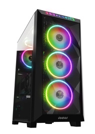RGB ATX Mid Tower PC Computer Case w/Tempered Glass, 3 Built-in 120mm Case Fans, Support Up to 360mm