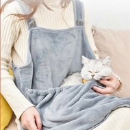 Comfortable Apron For Holding Cats Soft Kitten Bib Kangaroo Pocket Pet Clothes Sleeping Pussy Huggin