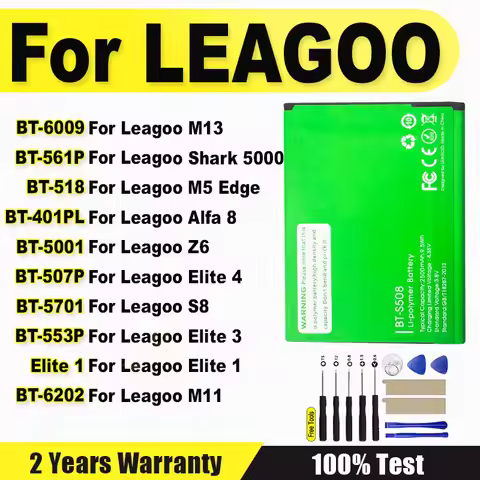 XDOU BT-5001 BT-5701 BT-518 BT-6009 BT-6202 BT-401P Battery For Leagoo Shark Alfa Elite 1 3 4 Z6 M5 