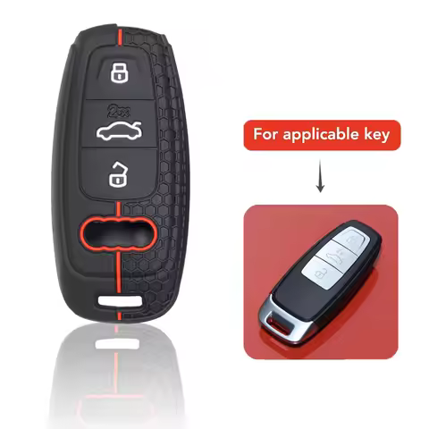 Silicone case for three button remote key case for Audi A6 A6L A7 A8L A3 E-tron 55 Q7 Q8 C8 2019, 20