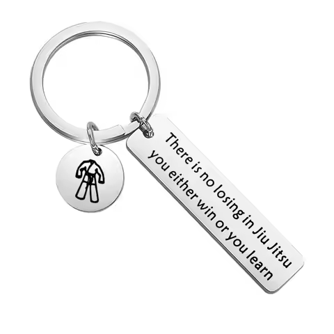 Cross-border Hot Sale Jiu Jitsu Judo Stainless Steel Keychain Martial Arts Lover Gift Wholesale